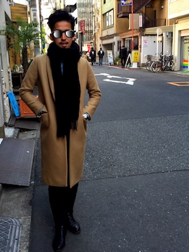 「YARNZ（ヤンズ）のアイテム」を使った、WAッZIOさん（メンズ・173cm）の冬コーディネート