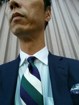 「アイテム（フォーマルスーツ/小物）」を使った、JPさん（メンズ・178cm・50代）の春コーディネート