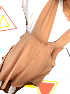 「アイテム（つなぎ/オールインワン、ベージュ系）」を使った、はるたんさん（レディース・153cm）の秋コーディネート