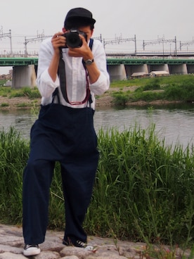 「Badhiya（バディ―ヤ）のアイテム（パンツ）」を使った、25さん（メンズ・177cm）の夏コーディネート