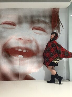 「red」｜「アイテム（チェスターコート）」を使った、Janice Amsterdamさん（レディース・160cm）の冬コーディネート