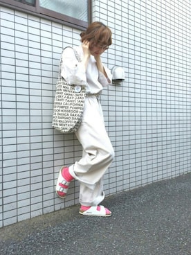 「しまむら（シマムラ）のアイテム（その他パンツ）」を使った、ちょこびさん（レディース・154cm）の春コーディネート