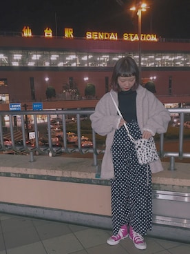 「ちょこびおすすめ」｜「アイテム（その他アウター）」を使った、ちょこびさん（レディース・154cm）の秋コーディネート