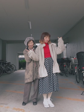 「ちょこびおすすめ」｜「アイテム（その他アウター）」を使った、ちょこびさん（レディース・154cm）の冬コーディネート