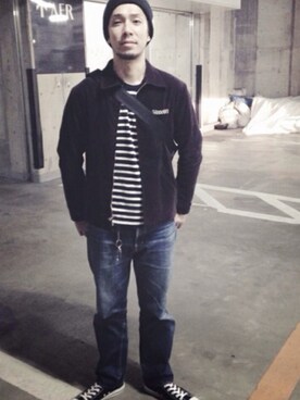 「CONVERSE（コンバース）のALL STAR HI（スニーカー）」を使った、CFCREW23さん（メンズ・179cm）の秋コーディネート