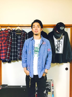 「黒髪」｜「アイテム（財布/小物）」を使った、CFCREW23さん（メンズ・179cm）の秋コーディネート