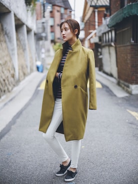 「pants」｜「アイテム（ダウンジャケット/コート）」を使った、myclothboxさん（レディース・167cm）の秋コーディネート