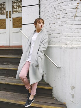 「pants」｜「アイテム（トレンチコート）」を使った、myclothboxさん（レディース・167cm）の秋コーディネート