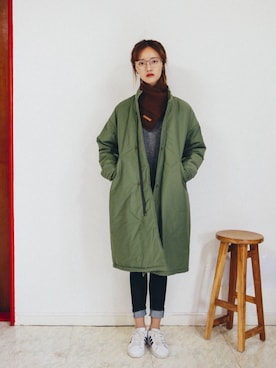「pants」｜「アイテム（チェスターコート）」を使った、myclothboxさん（レディース・167cm）の冬コーディネート