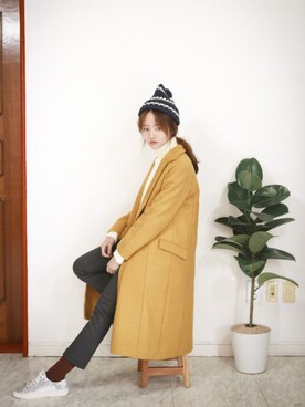 「pants」｜「アイテム（ピーコート）」を使った、myclothboxさん（レディース・167cm）の冬コーディネート