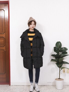 「pants」｜「アイテム（ダウンジャケット/コート）」を使った、myclothboxさん（レディース・167cm）の冬コーディネート