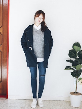「pants」｜「アイテム（ダッフルコート）」を使った、myclothboxさん（レディース・167cm）の冬コーディネート