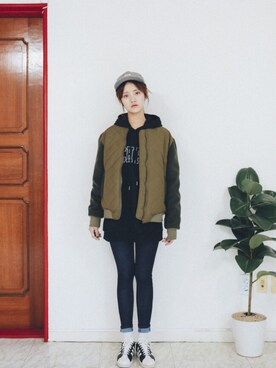 「pants」｜「アイテム（ブルゾン）」を使った、myclothboxさん（レディース・167cm）の冬コーディネート