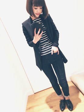 「BIANCA EPOCA（ビアンカエポカ）のアイテム（ジャケット/アウター）」を使った、chizuru.さん（レディース・156cm）の冬コーディネート