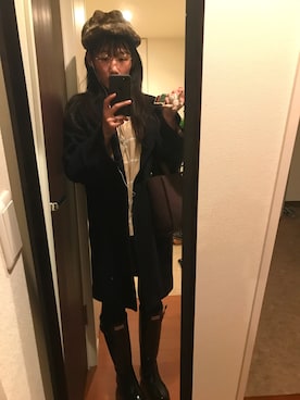「ラフスタイル」｜「アイテム（ステンカラーコート）」を使った、sayaka  sayakaさん（レディース・160cm）の冬コーディネート