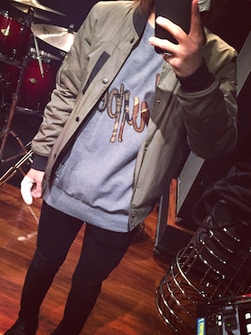 「L.H.P（エルエイチピー）のアイテム（スタジャン）」を使った、HiroFFTHさん（メンズ・164cm）の春コーディネート
