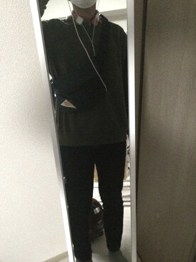 「アイテム（ボディバッグ/ウエストポーチ、ブルー系）」を使った、makoto°さん（メンズ・178cm）の春コーディネート