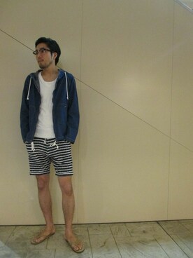「Denime（ドゥニーム）のアイテム（その他アウター）」を使った、yukiさん（メンズ・183cm）の春コーディネート