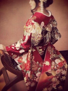 「アイテム（水着/着物・浴衣、レッド系）」を使った、Nirさん（レディース・155cm）の冬コーディネート