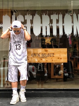 「REMIX（リミックス）のアイテム」を使った、DJ Mykal a.k.a.林哲儀さん（メンズ・174cm）の夏コーディネート