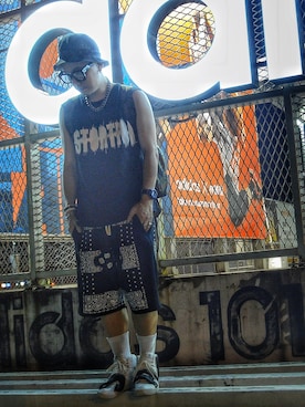 「adidas Originals by JEREMY SCOTT」｜「アイテム（アナログ腕時計）」を使った、DJ Mykal a.k.a.林哲儀さん（メンズ・174cm）の夏コーディネート
