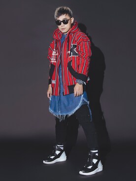 「Article Number（アーティクル ナンバー）のアイテム」を使った、DJ Mykal a.k.a.林哲儀さん（メンズ・174cm）の秋コーディネート