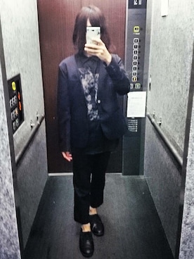 「アイテム（ノーカラージャケット）」を使った、K.さん（メンズ・161cm）の秋コーディネート