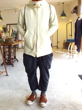 「hatra（ハトラ）のアイテム（ジャケット/アウター）」を使った、T倉さん（メンズ・174cm）の冬コーディネート