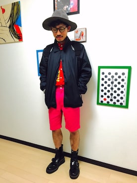 「男気japan」｜「アイテム（ナイロンジャケット）」を使った、shunyaさん（メンズ・168cm）の夏コーディネート