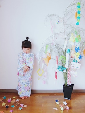 「浴衣」｜「アイテム（雑貨/ホビー）」を使った、𝑀𝐼𝑁さん（キッズ・90cm）の夏コーディネート