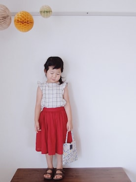 「ミナペルホネン」｜「アイテム（その他）」を使った、𝑀𝐼𝑁さん（キッズ・100cm）の夏コーディネート