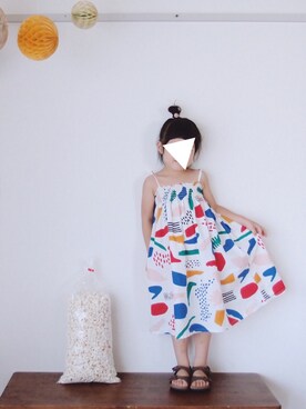 「POPCORN（ポップコーン）のアイテム（その他）」を使った、𝑀𝐼𝑁さん（キッズ・100cm）の夏コーディネート