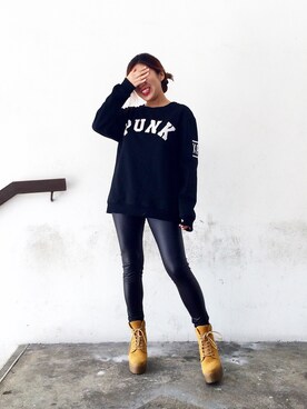 「PRIMARK（プライマーク）のアイテム（レッグウェア）」を使った、kimberly gloriaさん（メンズ・156cm）の冬コーディネート