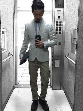 「PRADA（プラダ）のアイテム（その他シューズ）」を使った、REIさん（メンズ・163cm）の春コーディネート