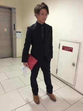 「DOWBL（ダブル）のアイテム（ブーツ）」を使った、はるさん（メンズ・164cm）の冬コーディネート