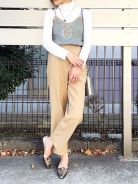 「M.deux（エムドゥ）のアイテム（ニット/セーター）」を使った、▼ucaさん（レディース・158cm）の冬コーディネート