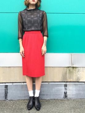 「シースルー」｜「アイテム（ブーティ）」を使った、▼ucaさん（レディース・158cm）の夏コーディネート
