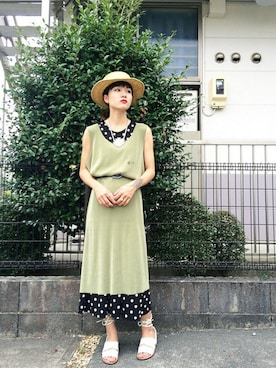 「Yves Saint Laurent（イヴサンローラン）のアイテム（サンダル）」を使った、▼ucaさん（レディース・158cm）の夏コーディネート