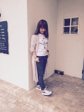 「アイテム（カーディガン/ボレロ）」を使った、saki.さん（レディース・155cm）の春コーディネート