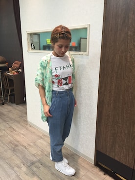 「H&M DIVIDED（エイチアンドエム　ディヴァイデッド）のアイテム（ブルゾン）」を使った、saki.さん（レディース・155cm）の夏コーディネート