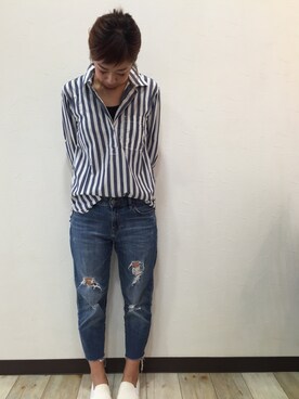 「アイテム（アクセサリー、パープル系）」を使った、airi0111xxさん（レディース・161cm）の秋コーディネート