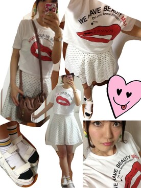 「リップ」｜「アイテム（アクセサリー）」を使った、airikuさん（レディース・165cm）の夏コーディネート