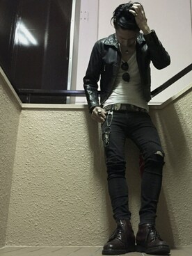 ライダースジャケットを使った High Low の人気ファッションコーディネート Wear