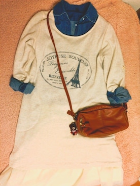 「chocol raffine robe（ショコラフィネローブ）のアイテム（チュニック）」を使った、:)さん（レディース・157cm）の春コーディネート