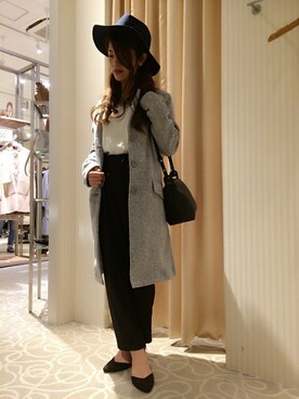 「HVC（エイチブイシー）のアイテム（帽子）」を使った、HVC大津一里山店さん（レディース・153cm）の秋コーディネート