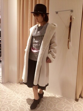 「HVC（エイチブイシー）のアイテム」を使った、HVC大津一里山店さん（レディース・158cm）の冬コーディネート