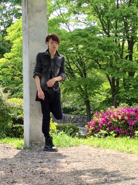 「ISAMU KATAYAMA BACKLASH（イサムカタヤマバックラッシュ）のアイテム（デニムジャケット）」を使った、Nao°さん（メンズ・163cm）の春コーディネート