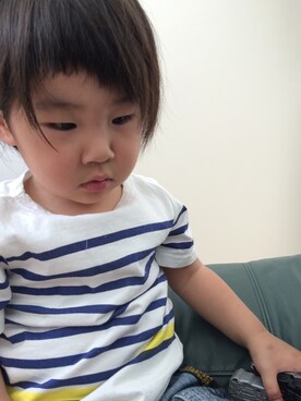 「B:MING by BEAMS（ビーミングバイビームス）のアイテム（Tシャツ/カットソー、ホワイト系）」を使った、朔さん（キッズ）の夏コーディネート