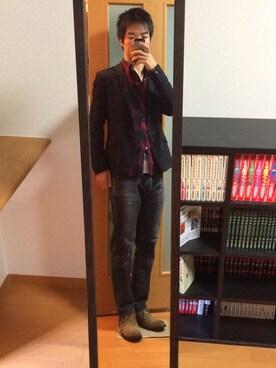 「Calvin Klein（カルバン・クライン）のアイテム（デニムパンツ、ブラック系）」を使った、Hirokiさん（メンズ・170cm）の秋コーディネート