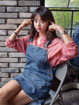 「imvely（-）のアイテム（シャツ/ブラウス）」を使った、imvely_jpさん（レディース・163cm）の春コーディネート